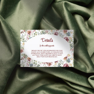 Recepción Tarjeta de envoltura para boda de flores romanas p
