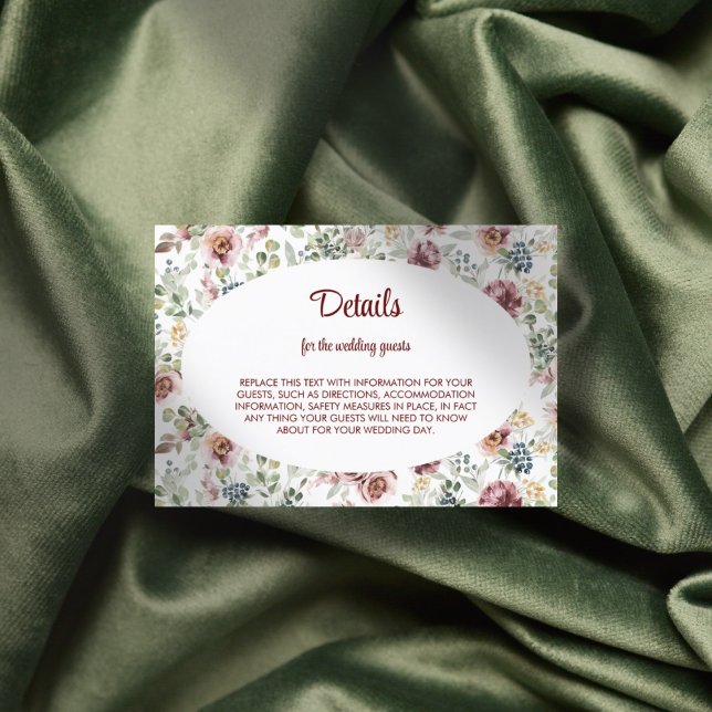 Recepción Tarjeta de envoltura para boda de flores romanas p (Subido por el creador)