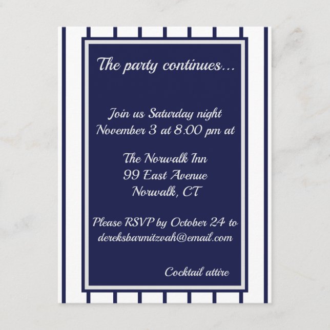 Recepción Tarjeta de envoltura para pinstripes de béisbol (Anverso)