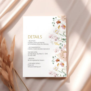 Recepción Tarjeta de envoltura Rustic Wildflowers Boda de de