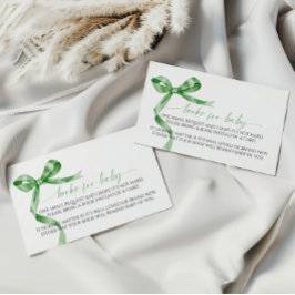 Recepción Tarjeta de envoltura Sage Green Bow para bebé