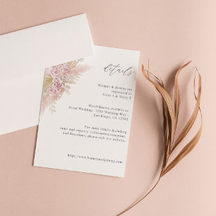 Recepción Tarjeta de envoltura SM de floral rosa Boho