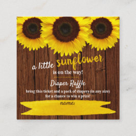 Recepción Tarjeta de envoltura Sunflower Baby Shower Diaper 