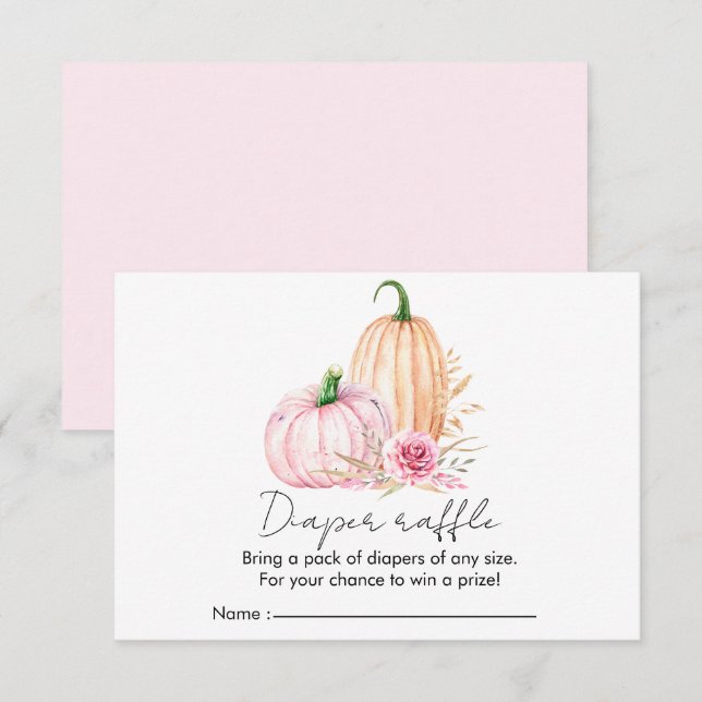 Recepción Tarjeta de envoltura Watercolor Boho Pumpkin Babyd (Anverso / Reverso)