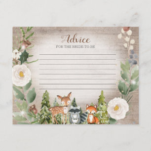 Recepción Tarjeta de envoltura Winter Woodland Floral Blanca