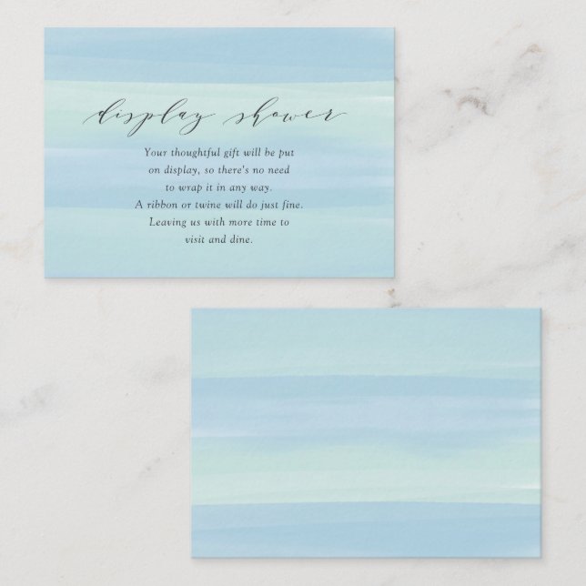 Recepción Tarjeta de envolvente de ducha de las bandas azule (Anverso / Reverso)