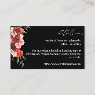 Recepción Tarjeta de envolvente de Red Floral SM - Negro 2
