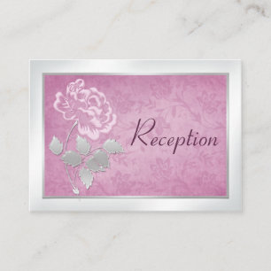 Recepción Tarjeta de envolvente Peony y Plata Rosa