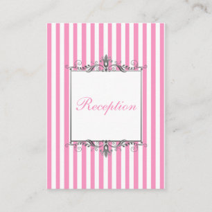 Recepción Tarjeta de envolvente rayada rosa y blanca