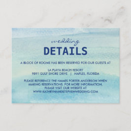 Recepción Tarjeta de envolvente Watercolor Ocean Boda