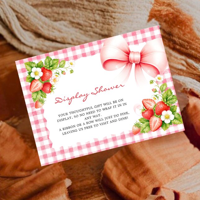 Recepción Tarjeta de exhibición de Shower de Pink Gingham de (Subido por el creador)