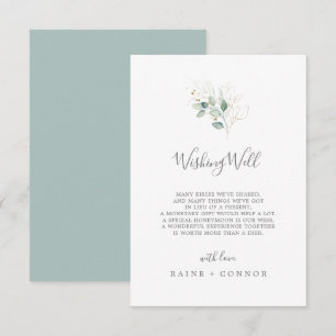 Recepción Tarjeta de felicitación de boda con pozo de deseos