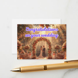 Recepción Tarjeta de Felicitación de Boda Elegante