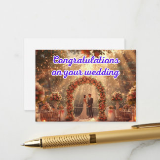 Recepción Tarjeta de Felicitación de Boda Elegante