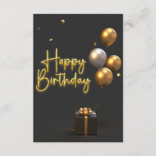 Recepción Tarjeta de felicitación Gold Happy Birthday