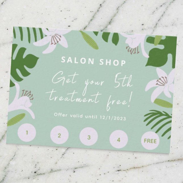 Recepción Tarjeta de fidelidad de belleza tropical (Subido por el creador)