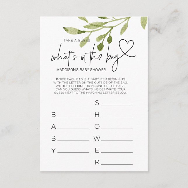 Recepción Tarjeta de Fiesta Baby Shower GamesGender Neutral  (Anverso)