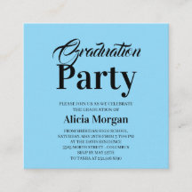 Tarjeta de fiesta de graduación moderna simple en