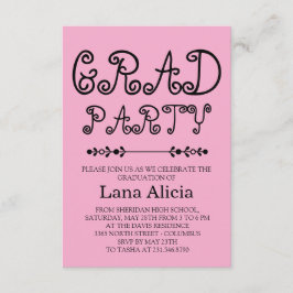 Recepción Tarjeta de fiesta de graduación moderna simple en