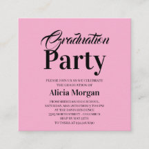 Tarjeta de fiesta de graduación moderna simple en