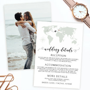 Recepción Tarjeta de fotos de los detalles del boda del mapa
