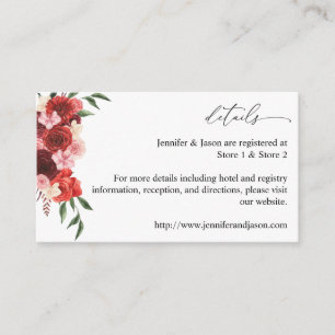 Recepción Tarjeta de gabinete 2 Red Floral SM