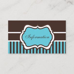 Recepción Tarjeta de gabinete Aqua, Brown y White Damask