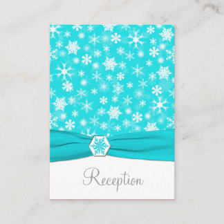 Recepción Tarjeta de gabinete Aqua, White, Gray Snowflakes