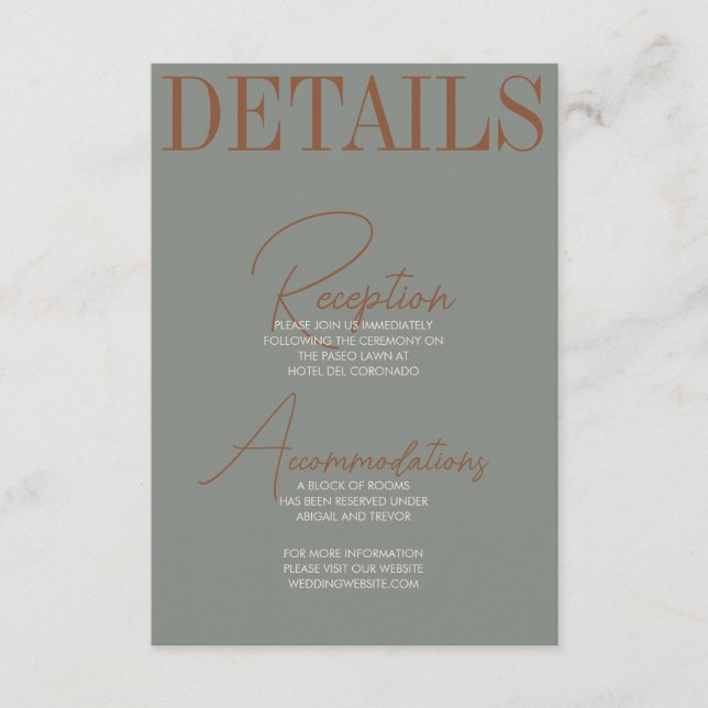 Recepción Tarjeta de gabinete autumb negrita y retro (Anverso)