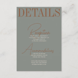 Recepción Tarjeta de gabinete autumb negrita y retro