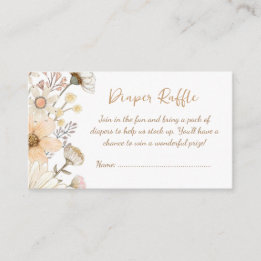 Recepción Tarjeta de gabinete Baby Shower Floral Diaper Raff