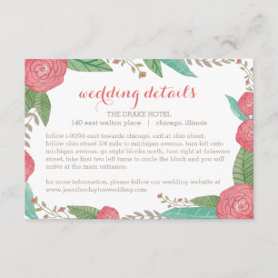 Recepción Tarjeta de gabinete Boda de Florals pintada