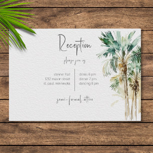 Recepción Tarjeta de gabinete Boda para palmeras tropicales