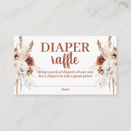 Recepción Tarjeta de gabinete Boho Terracotta Diaper Raffle