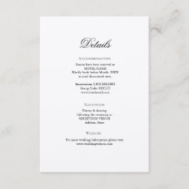 Recepción Tarjeta de gabinete Classic Elegant Wedding Detail