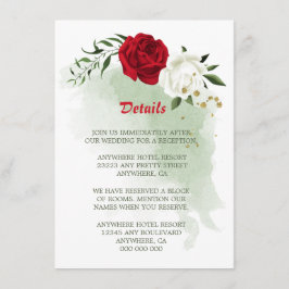 Recepción tarjeta de gabinete con detalles de vegetación flo