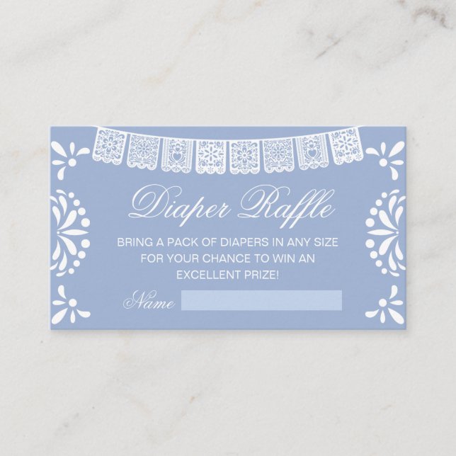 Recepción Tarjeta de gabinete de Baby Shower Diaper Raffel (Anverso)