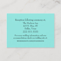 Tarjeta de gabinete de Boda Aquamarine