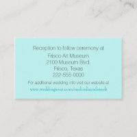 Tarjeta de gabinete de Boda Aquamarine