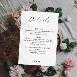 Recepción Tarjeta de gabinete de boda de caligrafía elegante