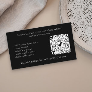 Recepción Tarjeta de gabinete de Boda de código QR RSVP en l