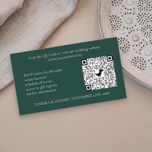 Recepción Tarjeta de gabinete de Boda de código QR RSVP en l