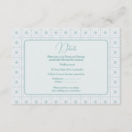 Recepción Tarjeta de gabinete de boda de patrón azul Pastel