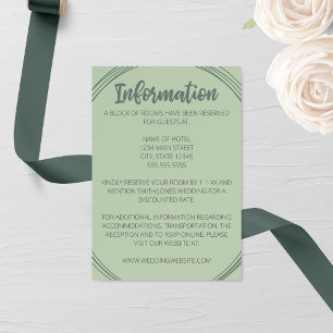 Recepción Tarjeta de gabinete de Boda Sage Oval