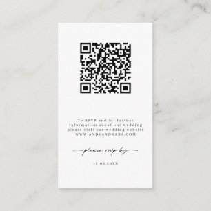 Recepción Tarjeta de gabinete de código de barras RSVP para 