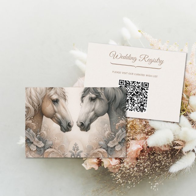 Recepción Tarjeta de gabinete de código QR del boda (Wedding QR Code Enclosure Card (front and back))