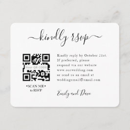 Recepción Tarjeta de gabinete de CÓDIGO QR del Boda RSVP