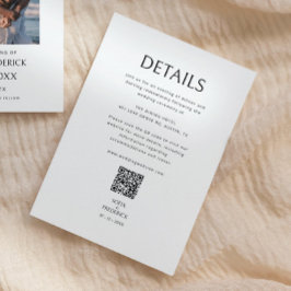 Recepción Tarjeta de gabinete de código QR minimalista elega