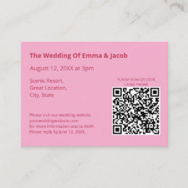 Recepción Tarjeta de gabinete de código QR para Boda moderno