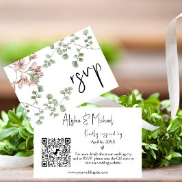 Recepción Tarjeta de gabinete de código QR RSVP de boda mini